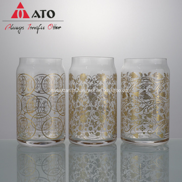 Clear Rattan &amp; Blossom Drink caneca requintada copo de vidro impresso